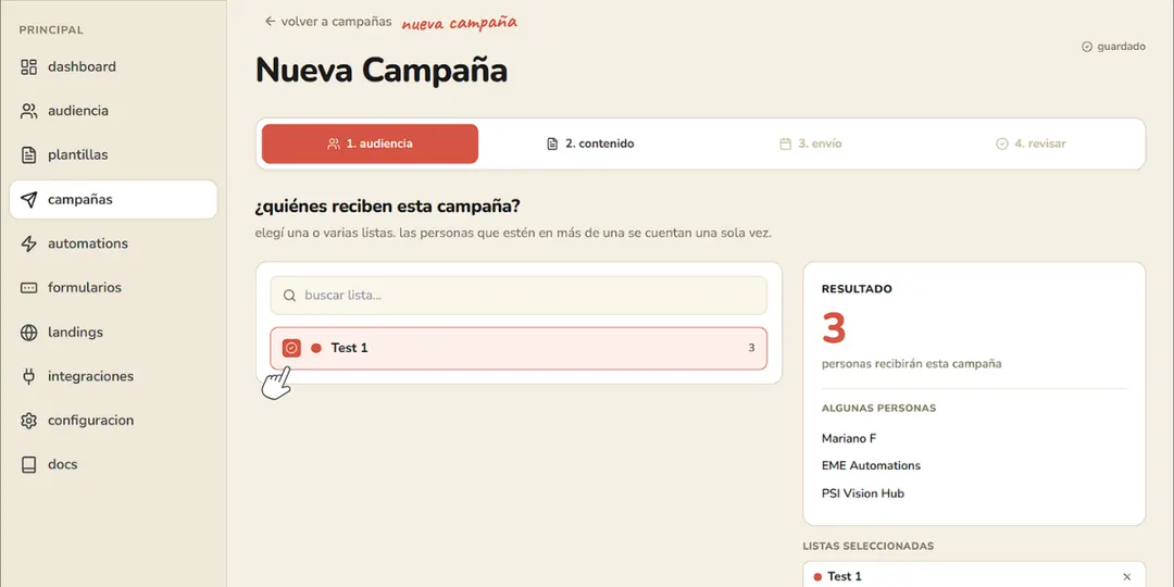 Configurá una campaña