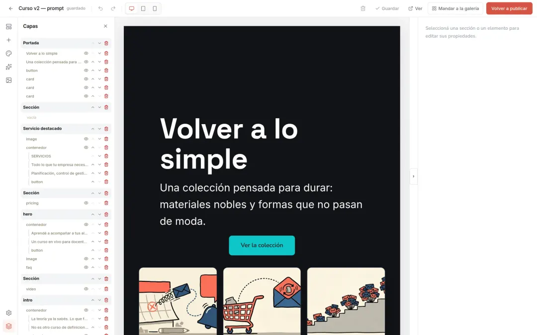 Cómo usar el editor de landings