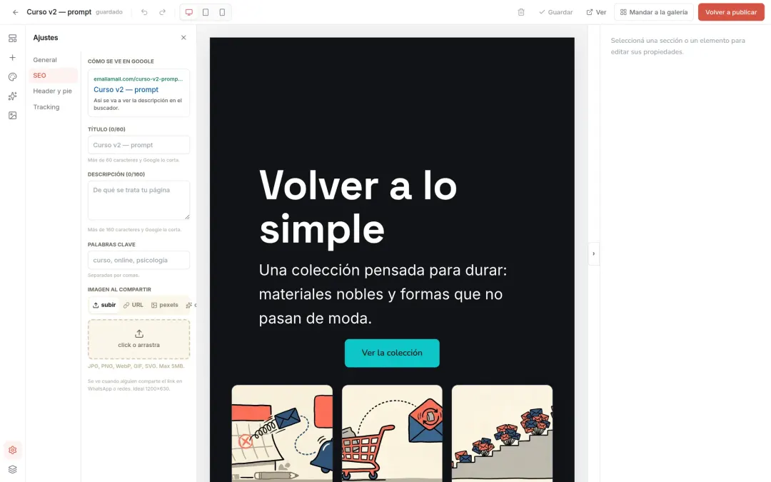 Diseñá una landing