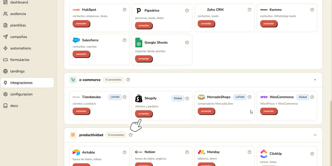 Conectá tu e-commerce
