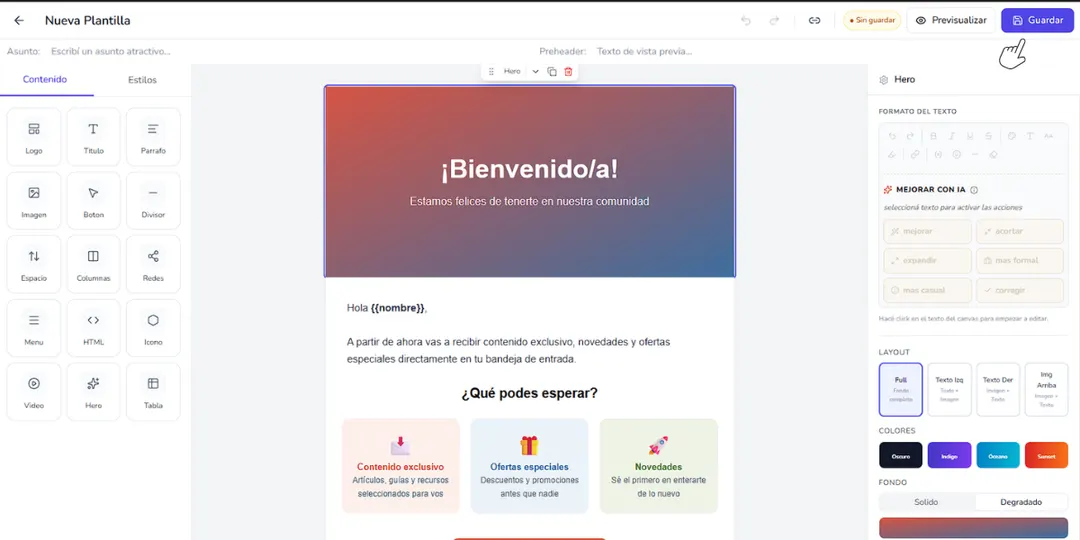 Editor de plantillas