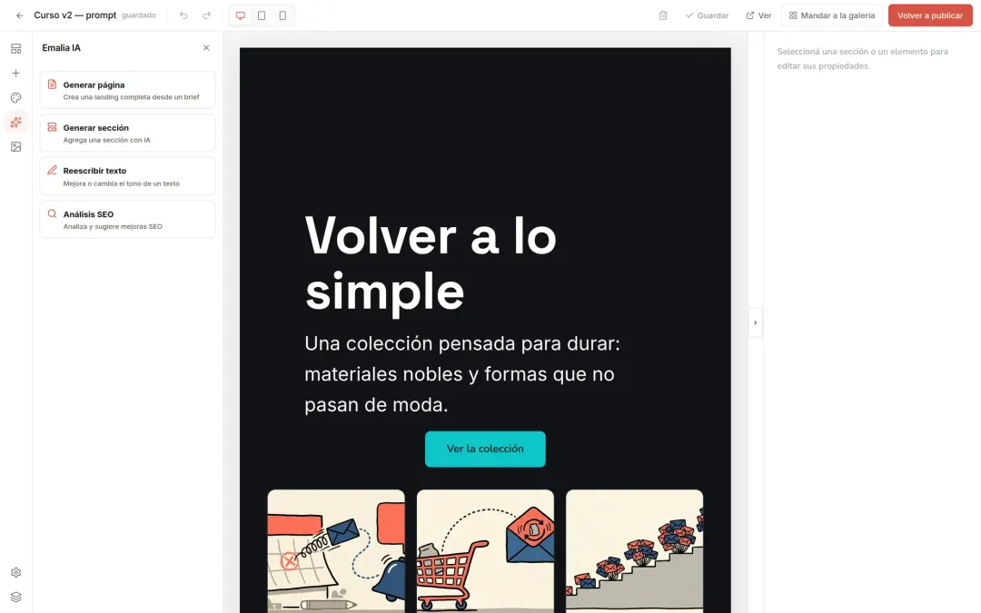 Creá tu landing con IA