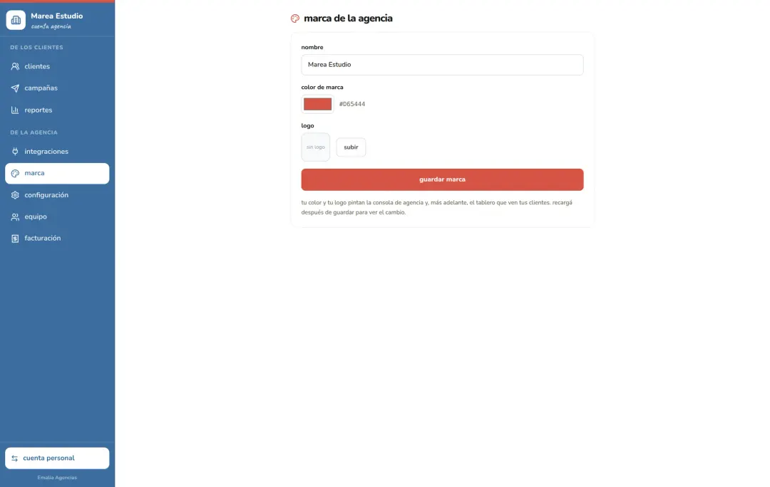 Configurá la marca de tu agencia en Emalia