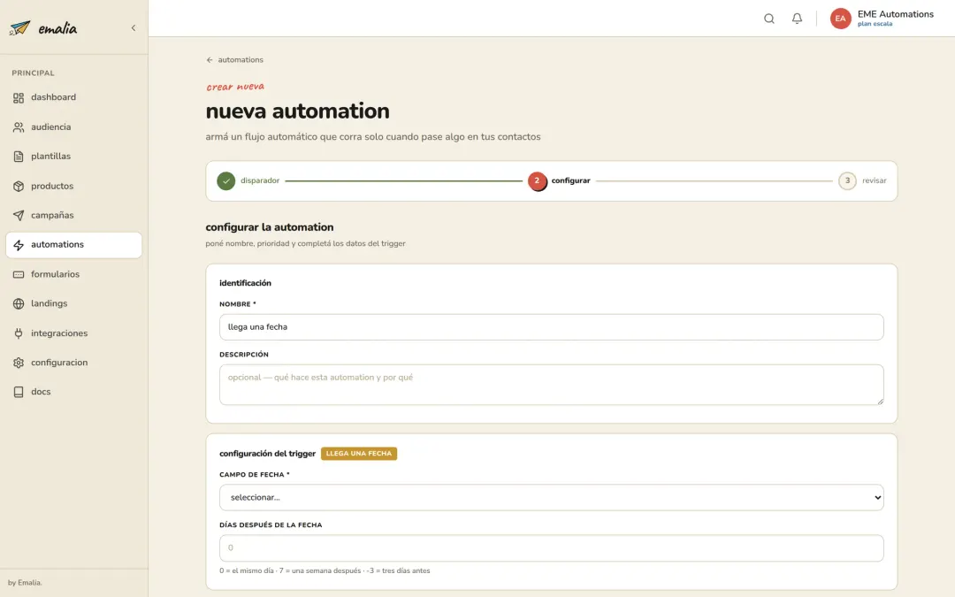 Cómo enviar un aviso de vencimiento automático en Emalia