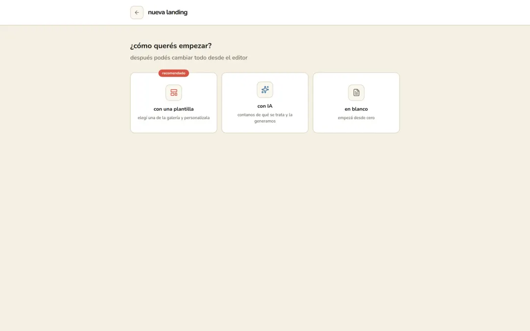 Creá tu landing con IA