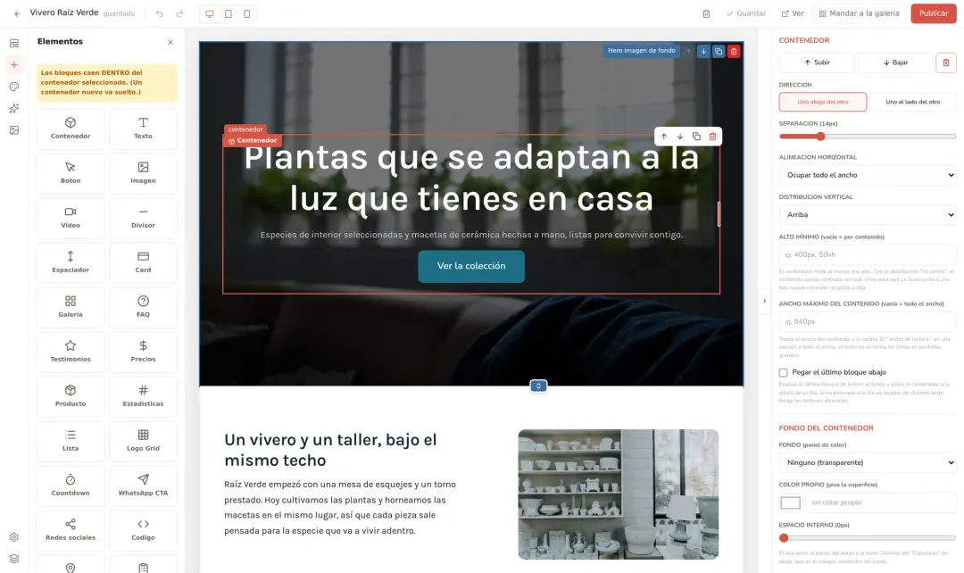 Creá tu landing con IA