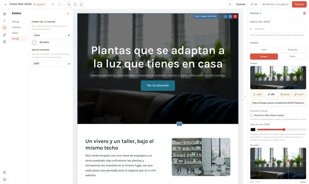 La capa de color: que el texto se lea sobre cualquier foto