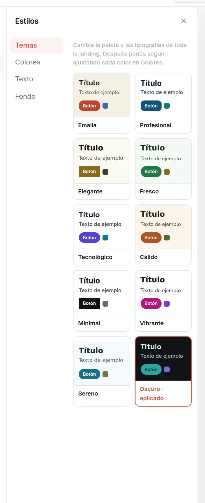 Cambiá el estilo de toda la página con los temas