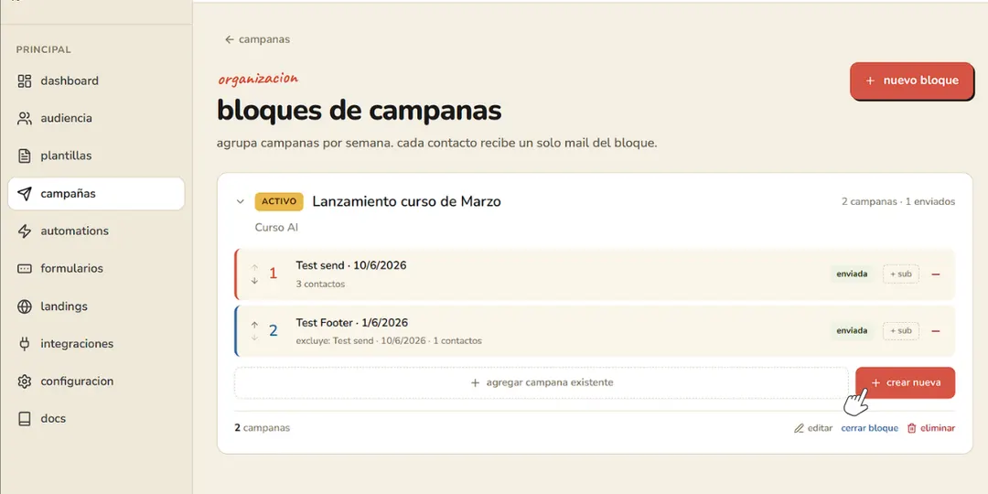 Configurá un Bloque