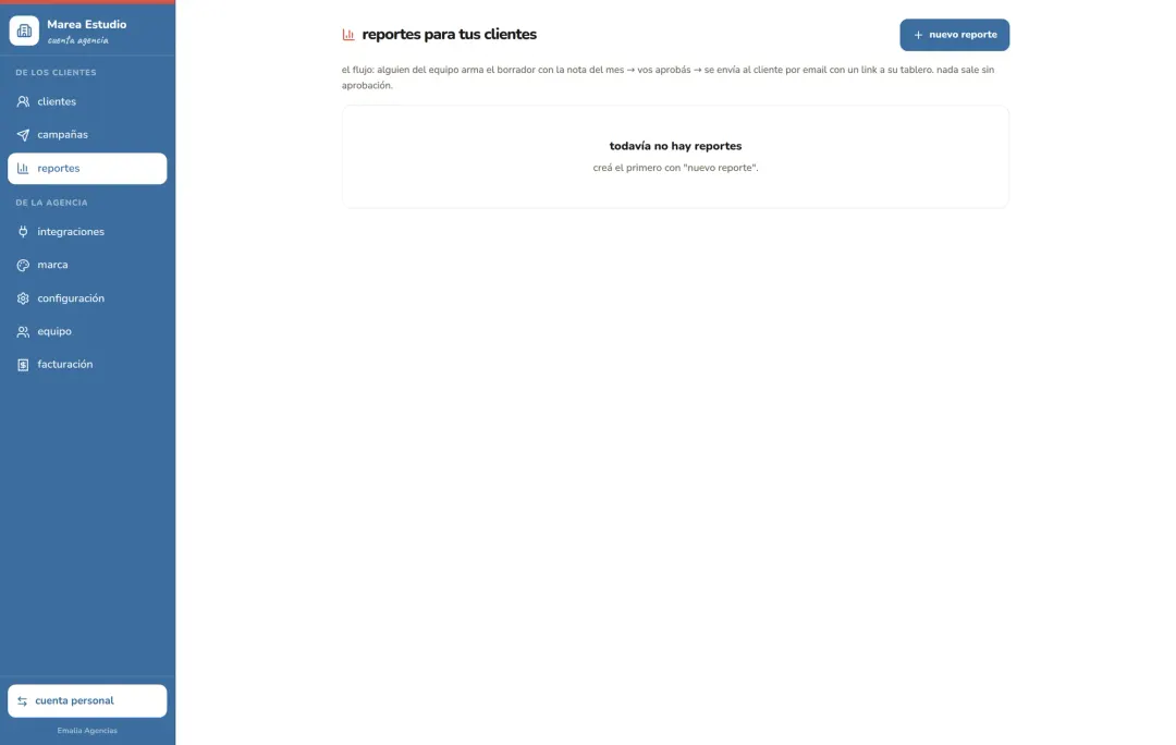 Reportes de clientes con tu marca en Emalia Agencias