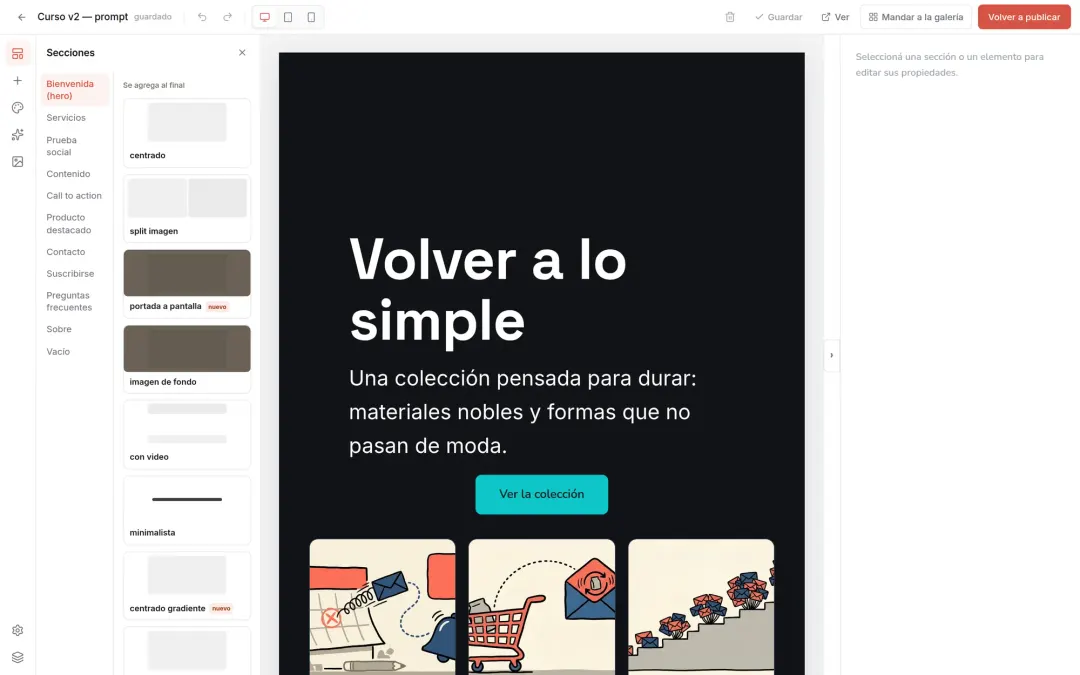 Cómo usar el editor de landings