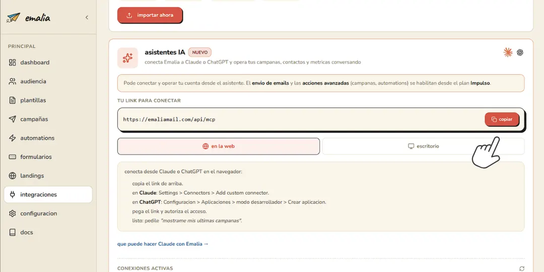 Conectá tu Claude o ChatGPT