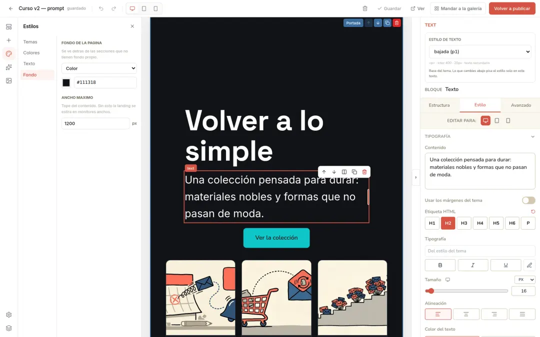 La capa de color: que el texto se lea sobre cualquier foto